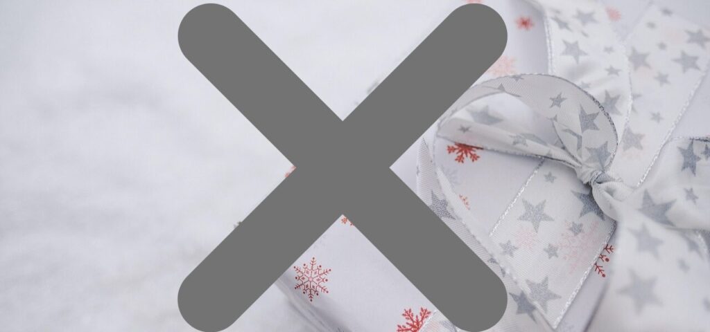 プレゼントボックスにバツ印